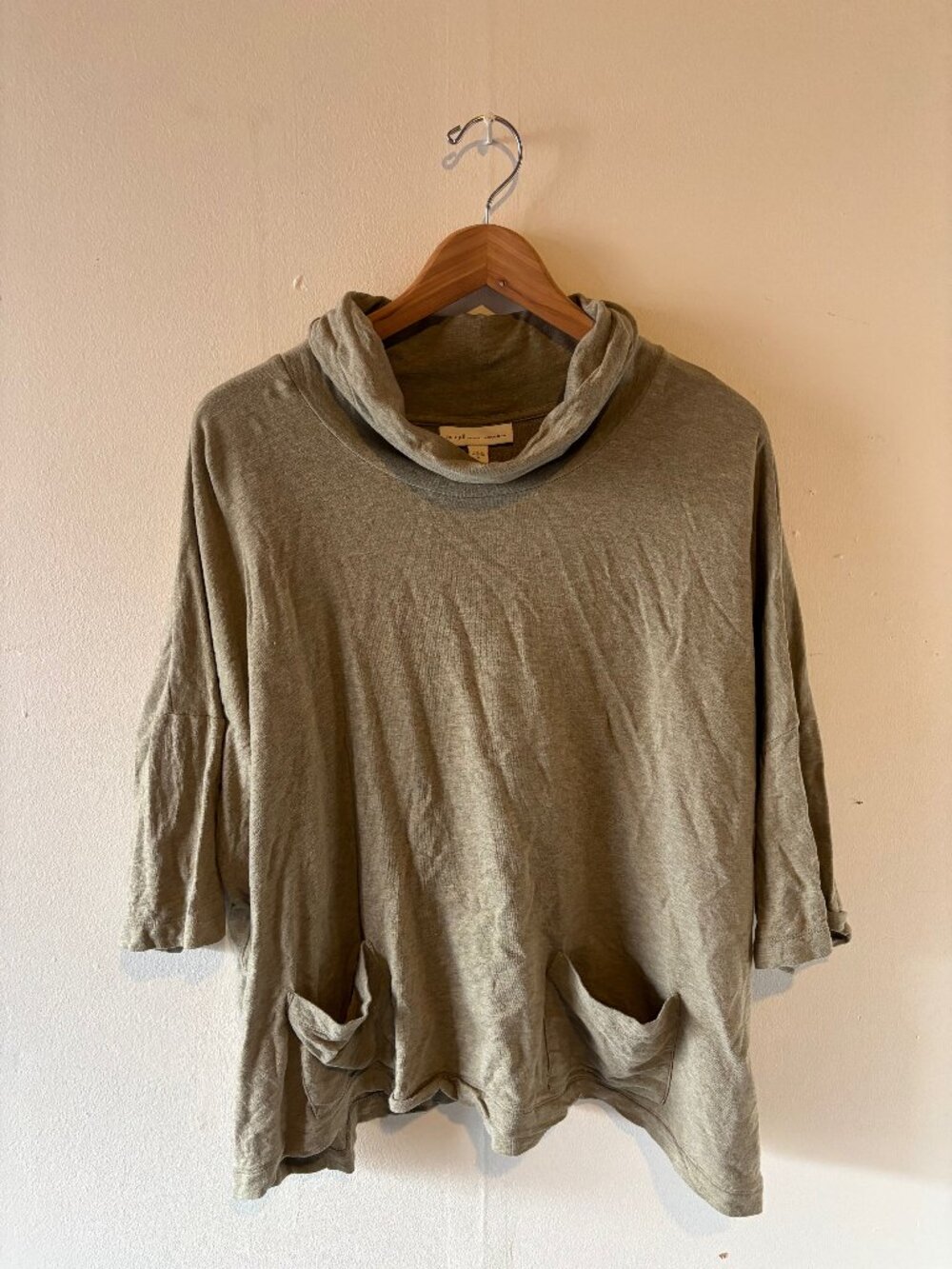 Green Mock Turtleneck Top